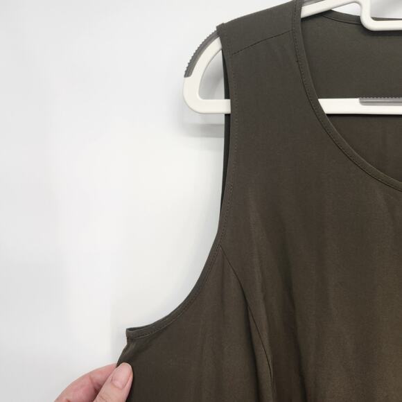 J.Jill Fit Olive Green Pullover On the Go Knee Length Athleisure Dress Women's L - Picture 4 of 9